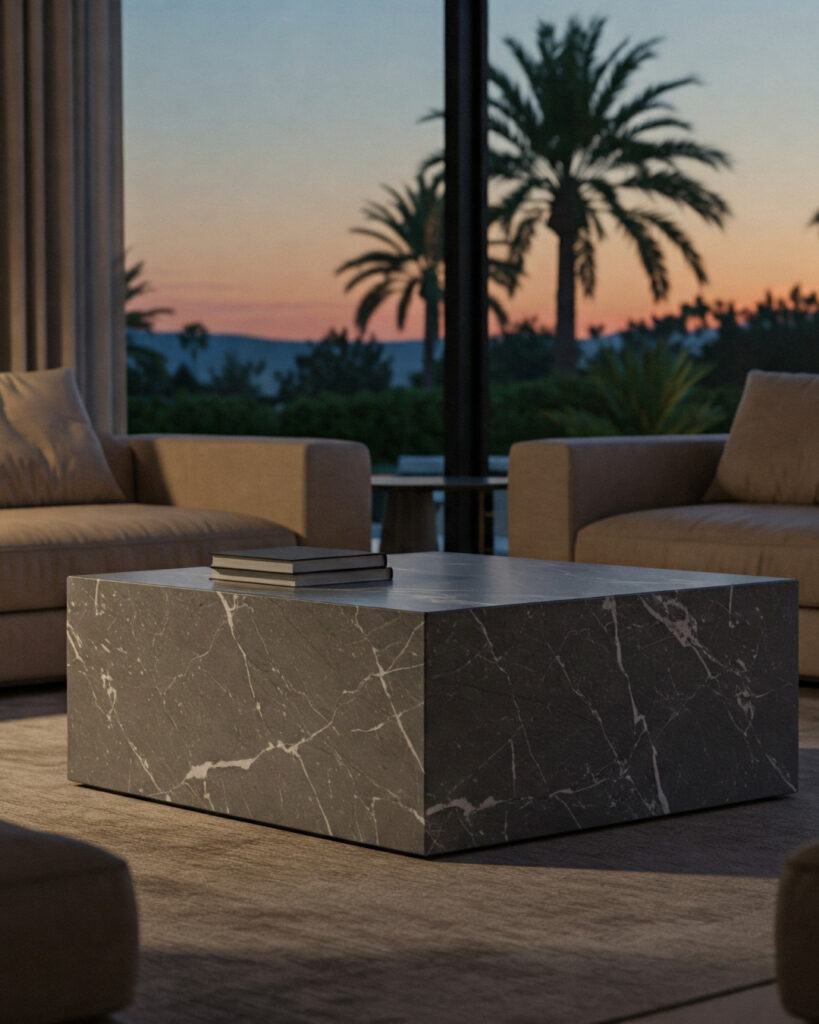 qube table in gray colour